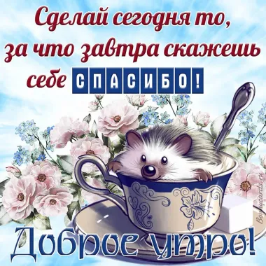 Открытка с пожеланиями Доброе утро