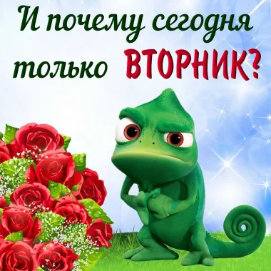 Открытка с пожеланиями Вторник