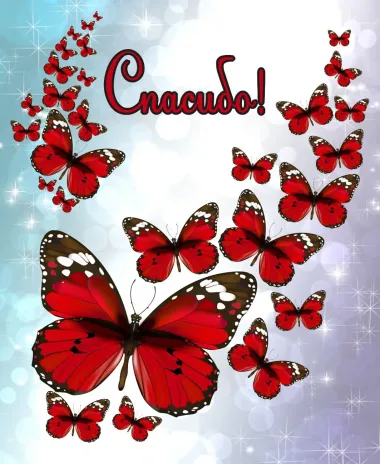 Открытка с пожеланиями Спасибо