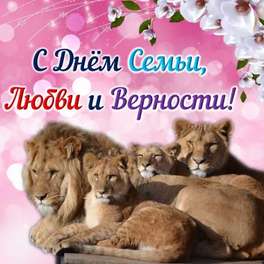Открытка с пожеланиями Поздравление, красивое пожелание Картинка с днем семьи, любви стильно, прикольно, коротко, своими словами