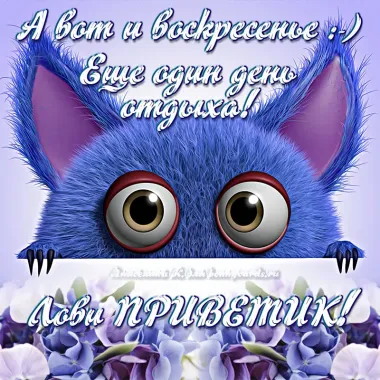 Открытка с пожеланиями Воскресенье