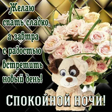 Открытка с пожеланиями Спокойной ночи