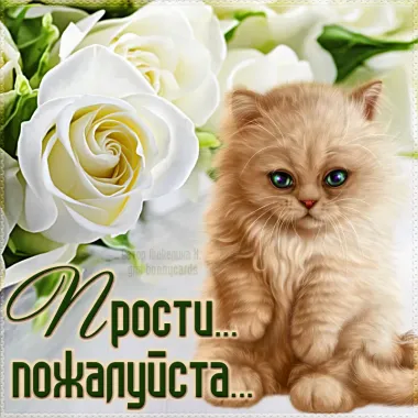 Открытка с пожеланиями Прости меня