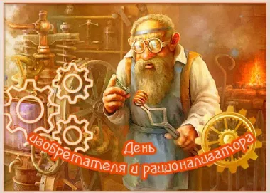 Открытка с пожеланиями Поздравление, красивое пожелание Смешная открытка на день изобретателя стильно, прикольно, коротко, своими словами