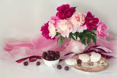 Открытка с пожеланиями Поздравление, красивое пожелание Картинка с пионами стильно, прикольно, коротко, своими словами