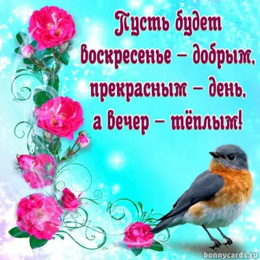 Открытка с пожеланиями Воскресенье