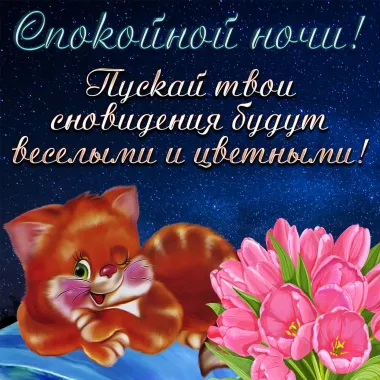 Открытка с пожеланиями Спокойной ночи