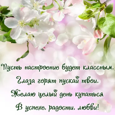 Открытка с пожеланиями Поздравление, красивое пожелание Пусть настроение стильно, прикольно, коротко, своими словами