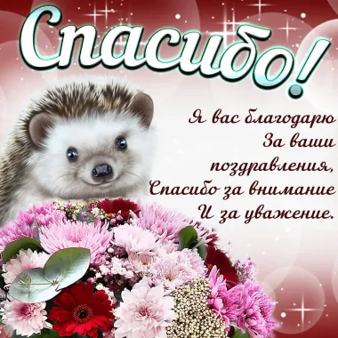 Открытка с пожеланиями Спасибо