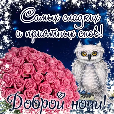 Открытка с пожеланиями Спокойной ночи
