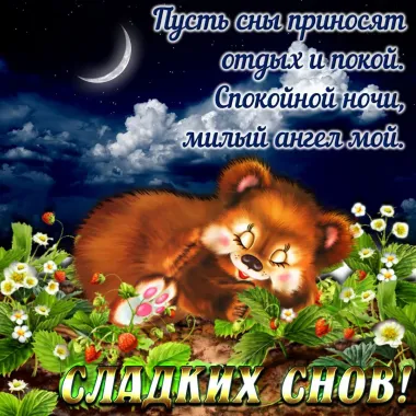 Открытка с пожеланиями Спокойной ночи