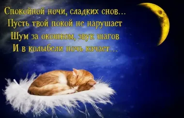 Открытка с пожеланиями Спокойной ночи